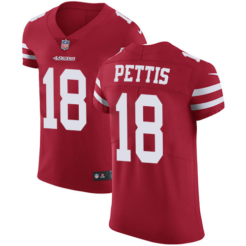 Nike 49ers #18 Dante Pettis Red Team Color Men's Stitched NFL Vapor Untouchable Elite Jersey - Click Image to Close
